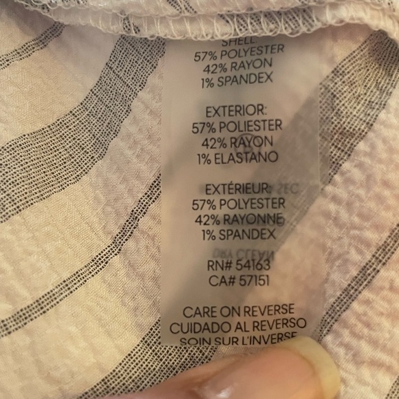 Calvin Klein White and Grey Striped Wrap Dress sz 10 - Picture 5 of 6